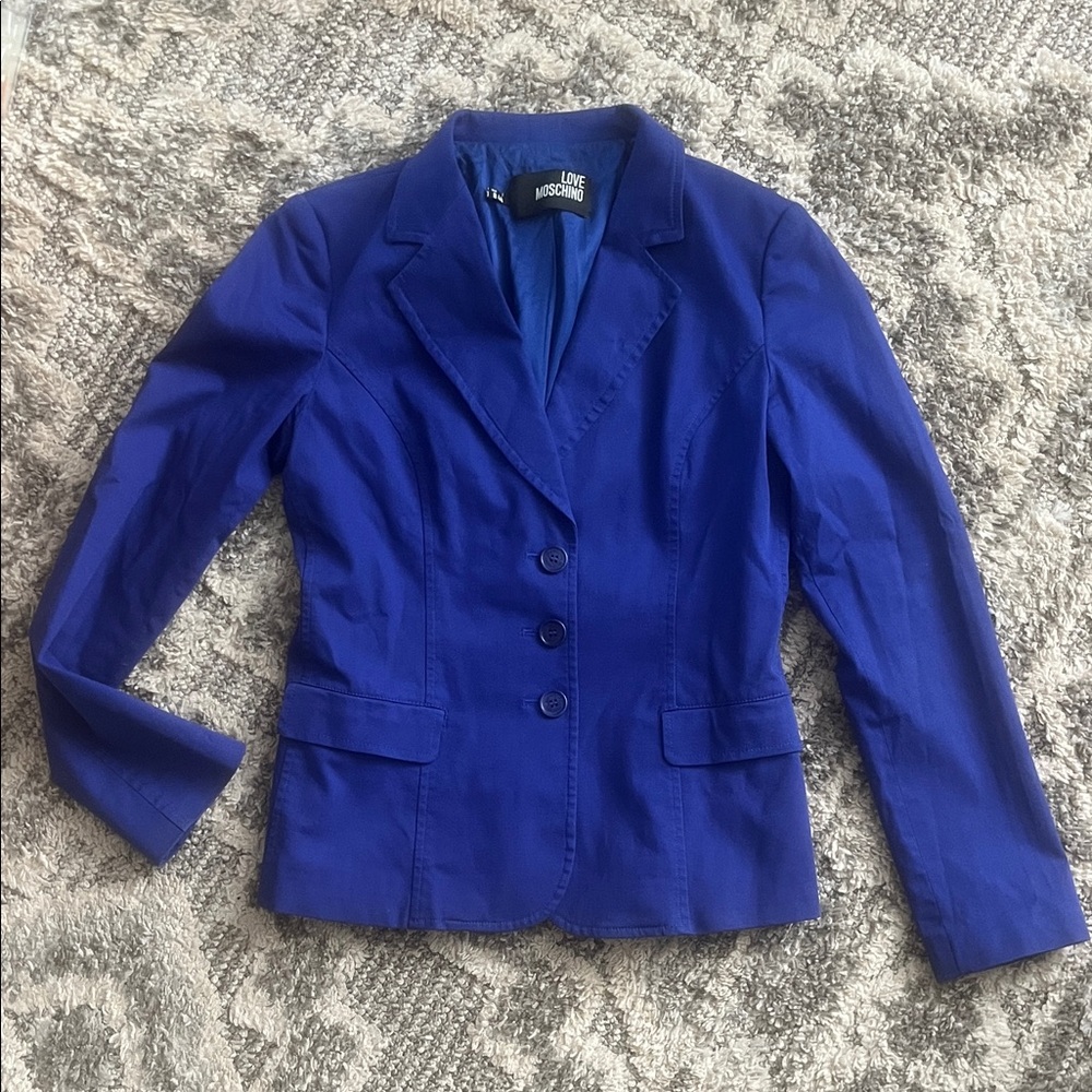 Love Moschino Royal Blue Tailored Blazer Jacket | Women’s Size 8